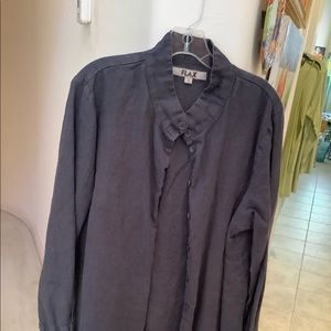 Women’s button down shirt Flax size Large DARK gray